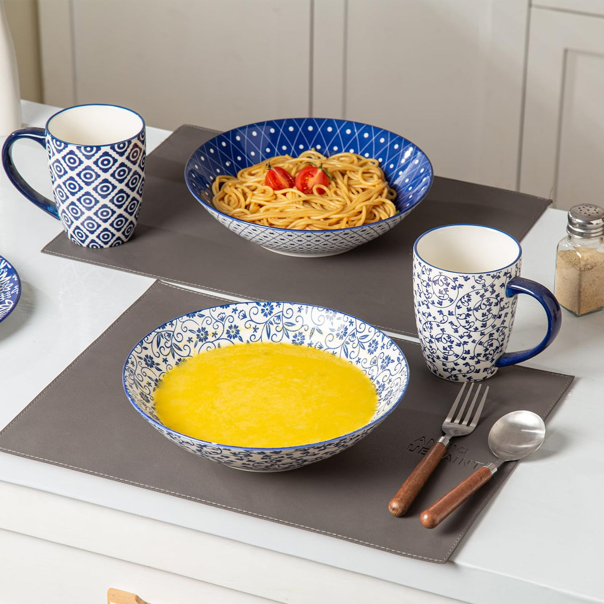 40 Oz Ceramic Pasta Bowls Set of 4 D2012