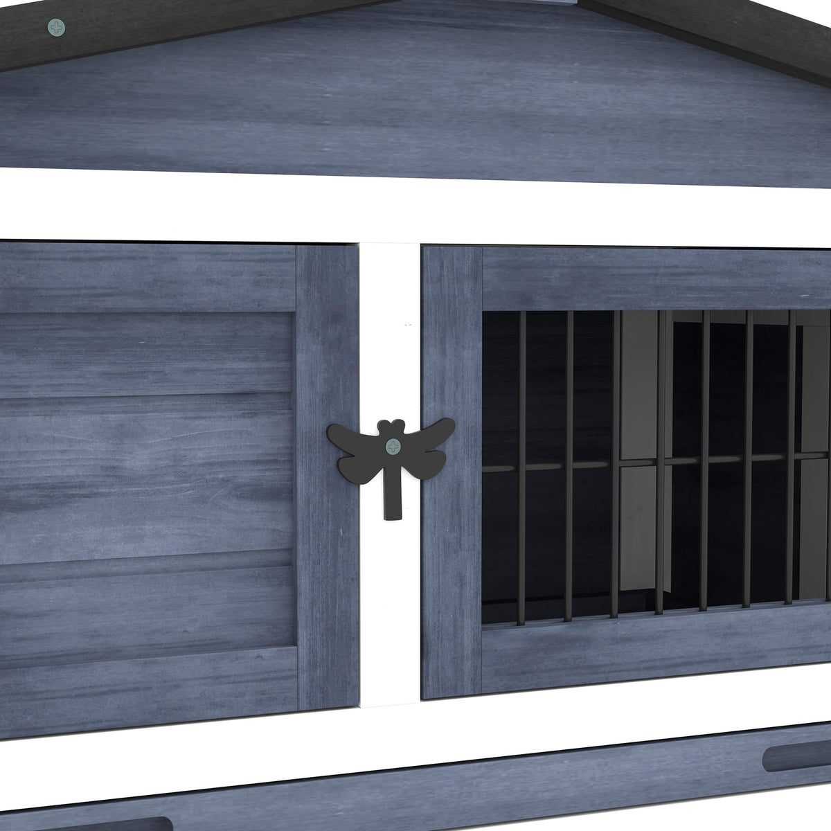 2 Levels Outdoor Rabbit Hutch Dark Gray U191