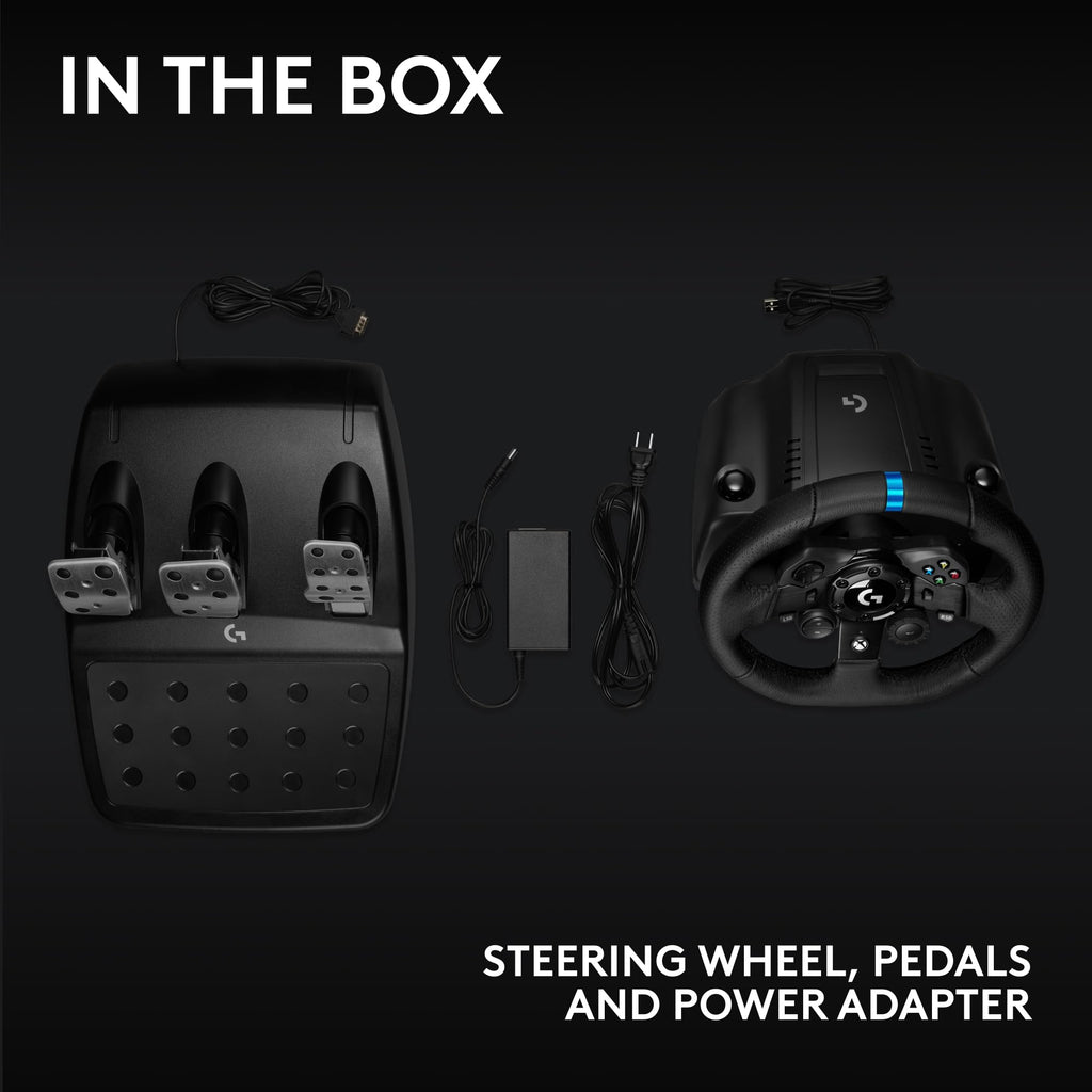 Racing Wheel and Pedals with Force Feedback and Leather Wheel Cover N544