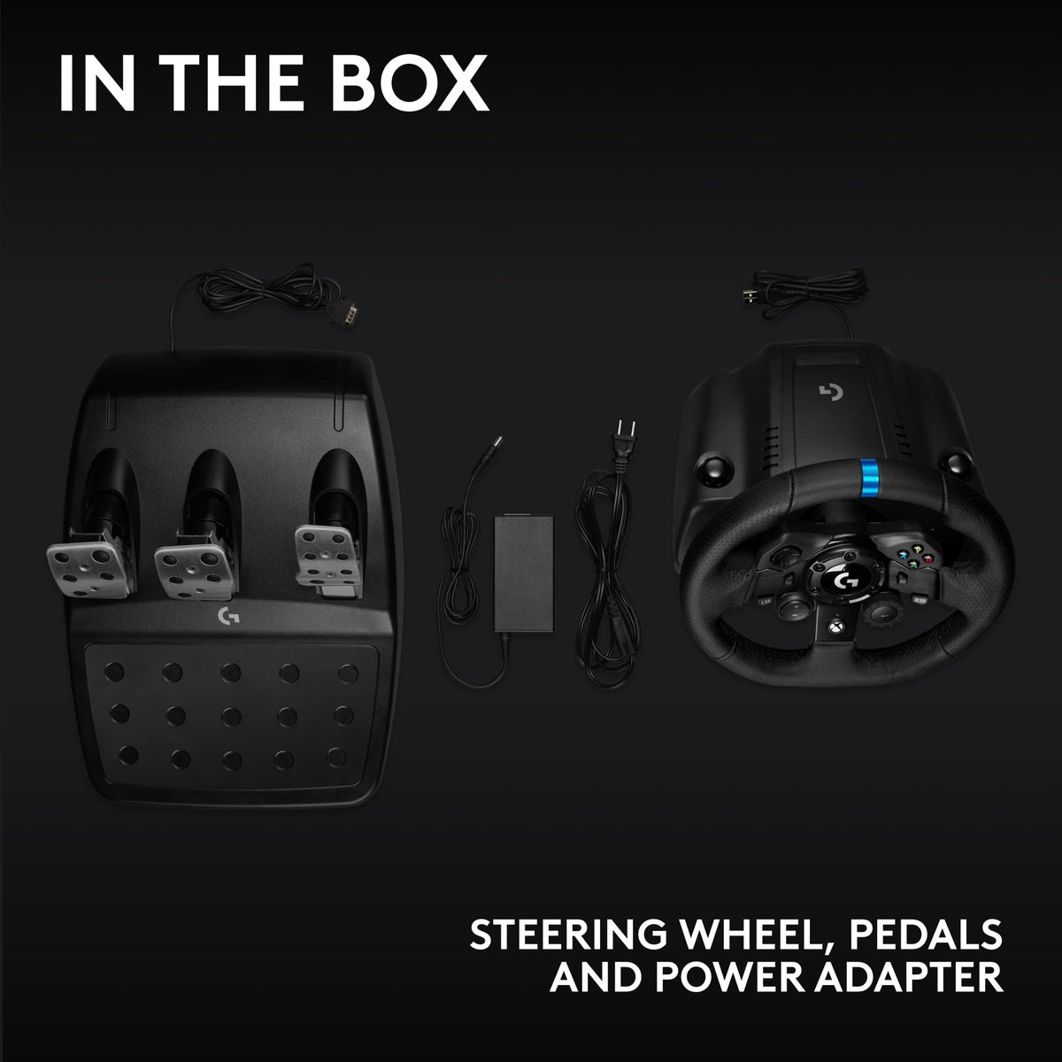 Racing Wheel and Pedals with Force Feedback and Leather Wheel Cover N544