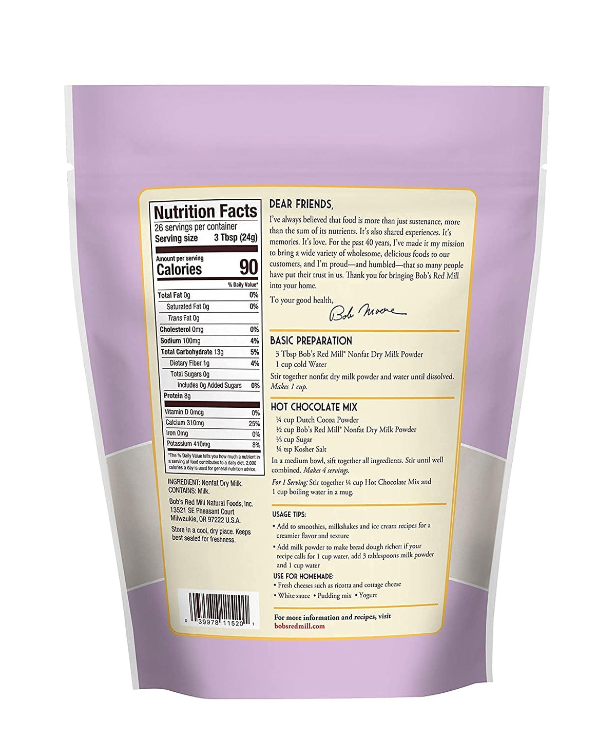 Nonfat Dry Milk Powder, 22oz A52284