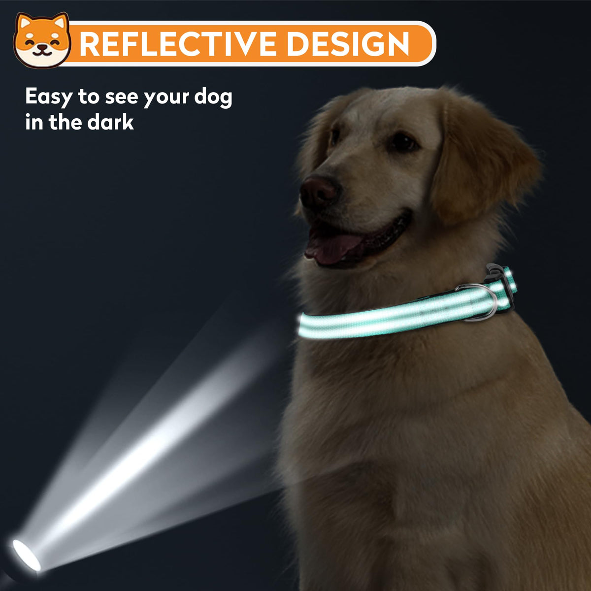 Reflective Adjustable Soft Neoprene Padded Dog Collar C29937