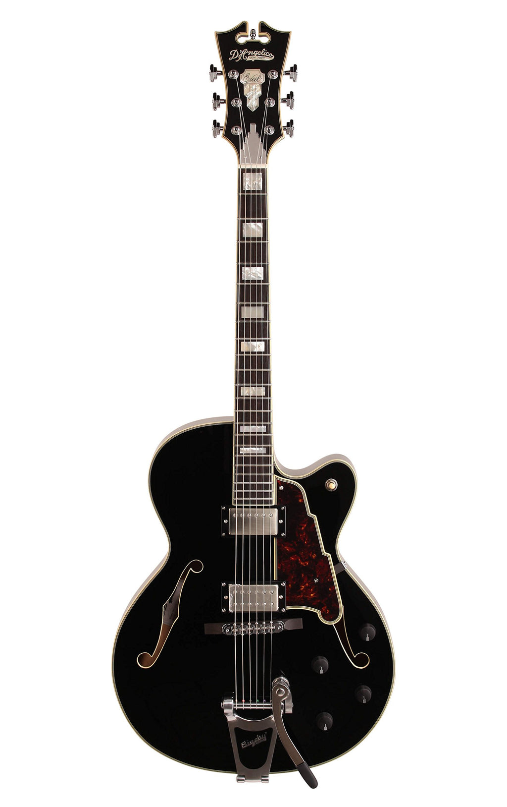 Black Archtop Hollowbody Electric Guitar E24309