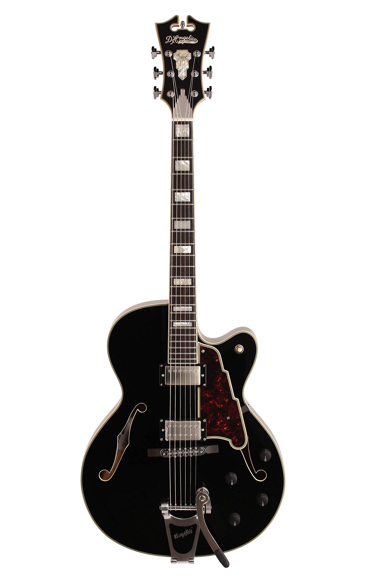 Black Archtop Hollowbody Electric Guitar E24309
