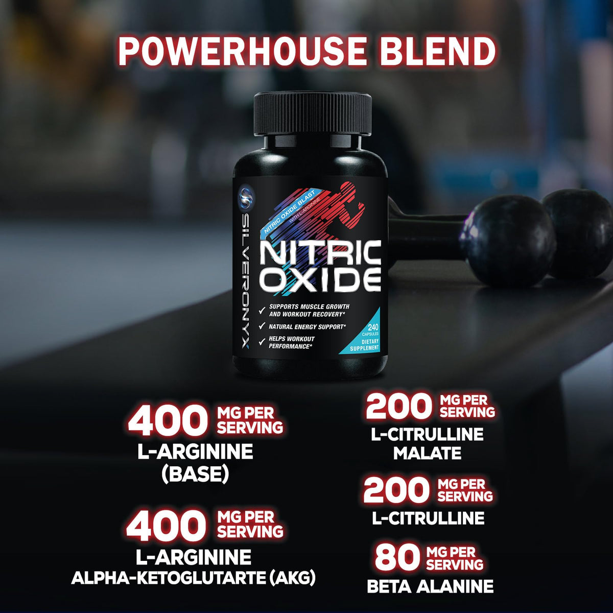 240 Capsules Nitric Oxide Booster H558