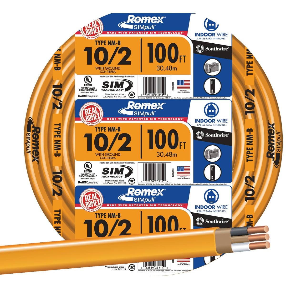 100' 10/2 NMB W/G Cable K267