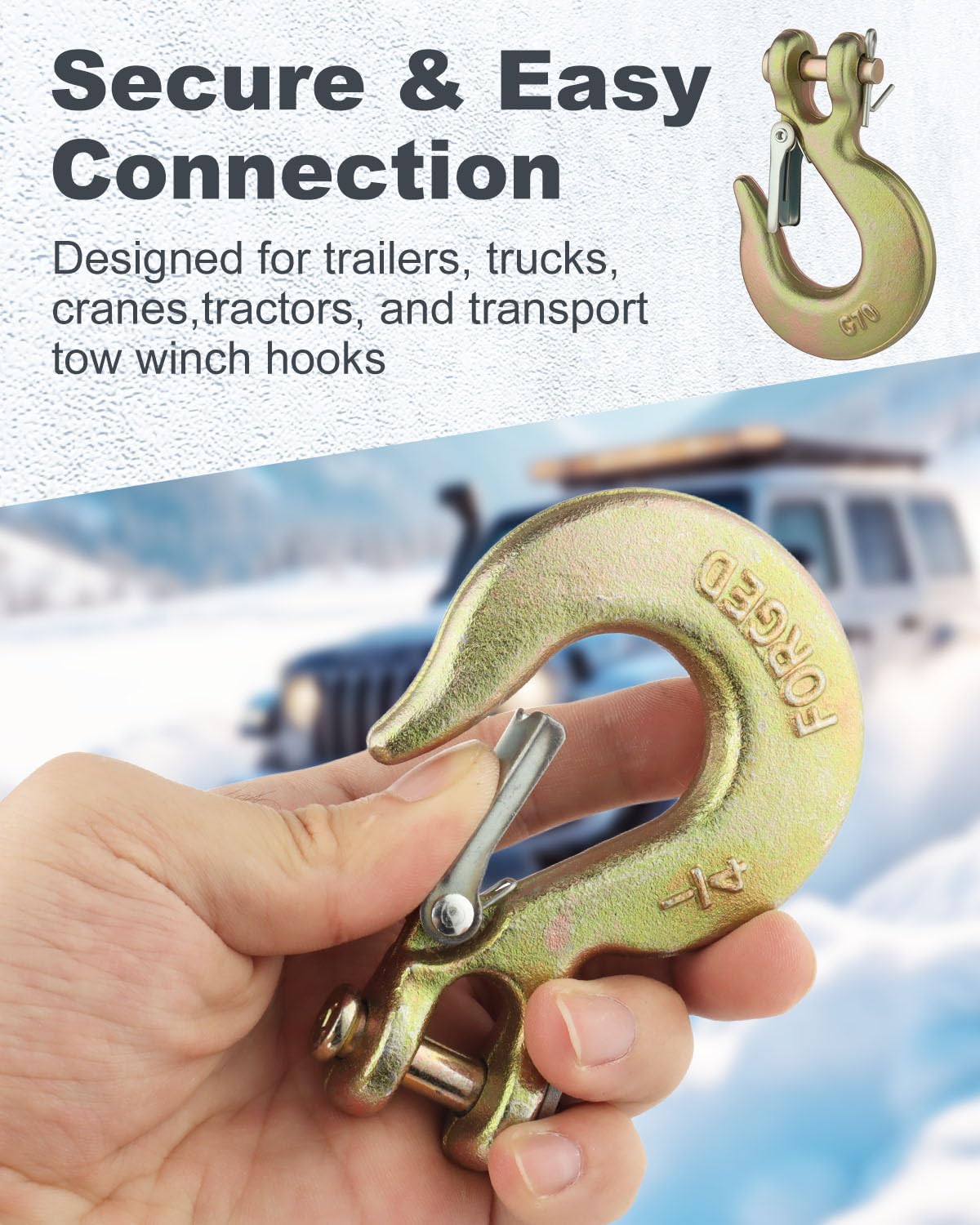 3/8" Clevis Slip Hook with Safety Latch Grade 70 V6113