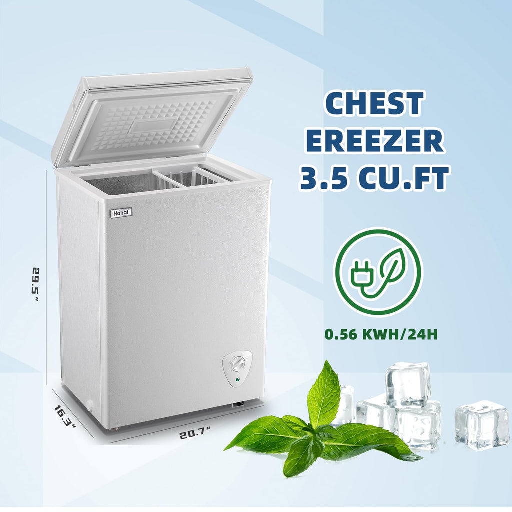 3.5 Cu.Ft Chest Freezer with Removable Basket White L173427