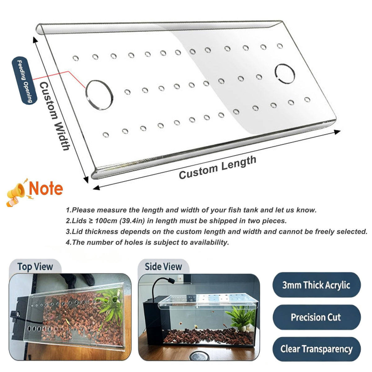 Ventilated Fish Tank Lid for 10-20 Gallon Aquariums Q7101
