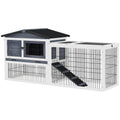 2 Levels Outdoor Rabbit Hutch Dark Gray U191