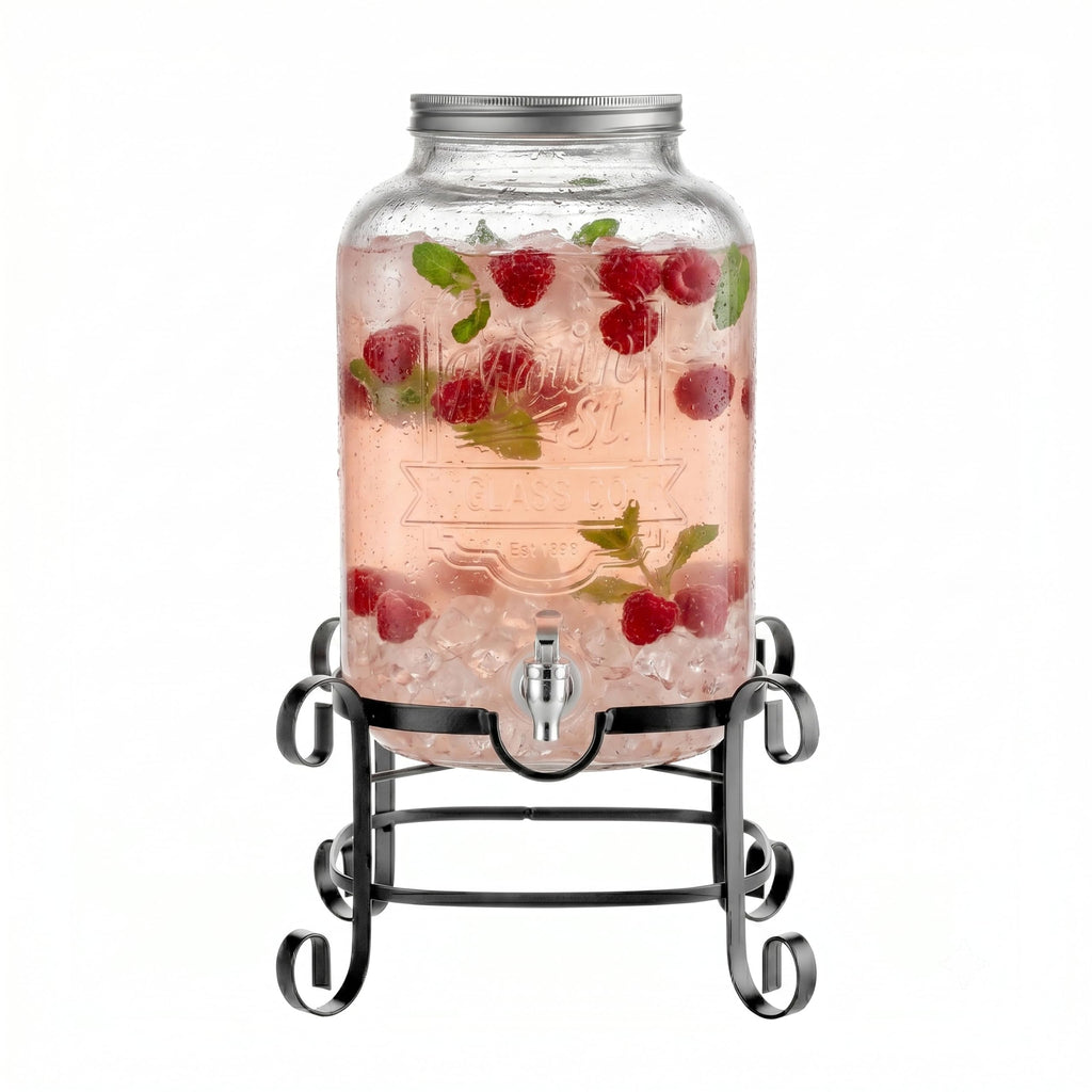 Glass Beverage Dispenser with Metal Stand 3 Gal F681101
