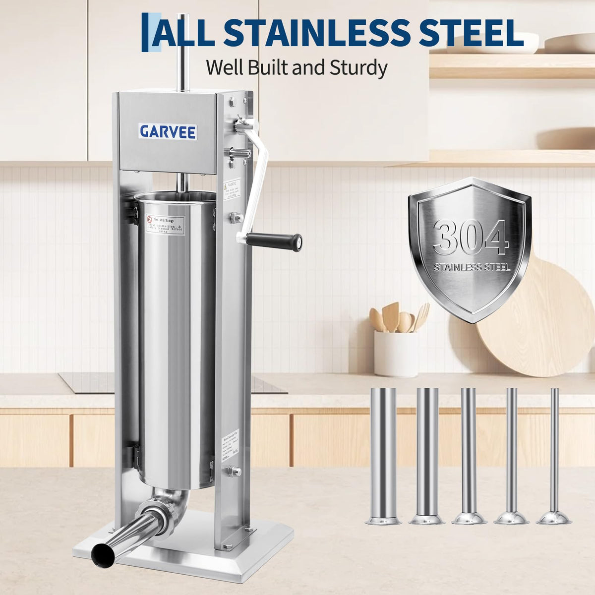 7L Stainless Steel Manual Sausage Stuffer F723610