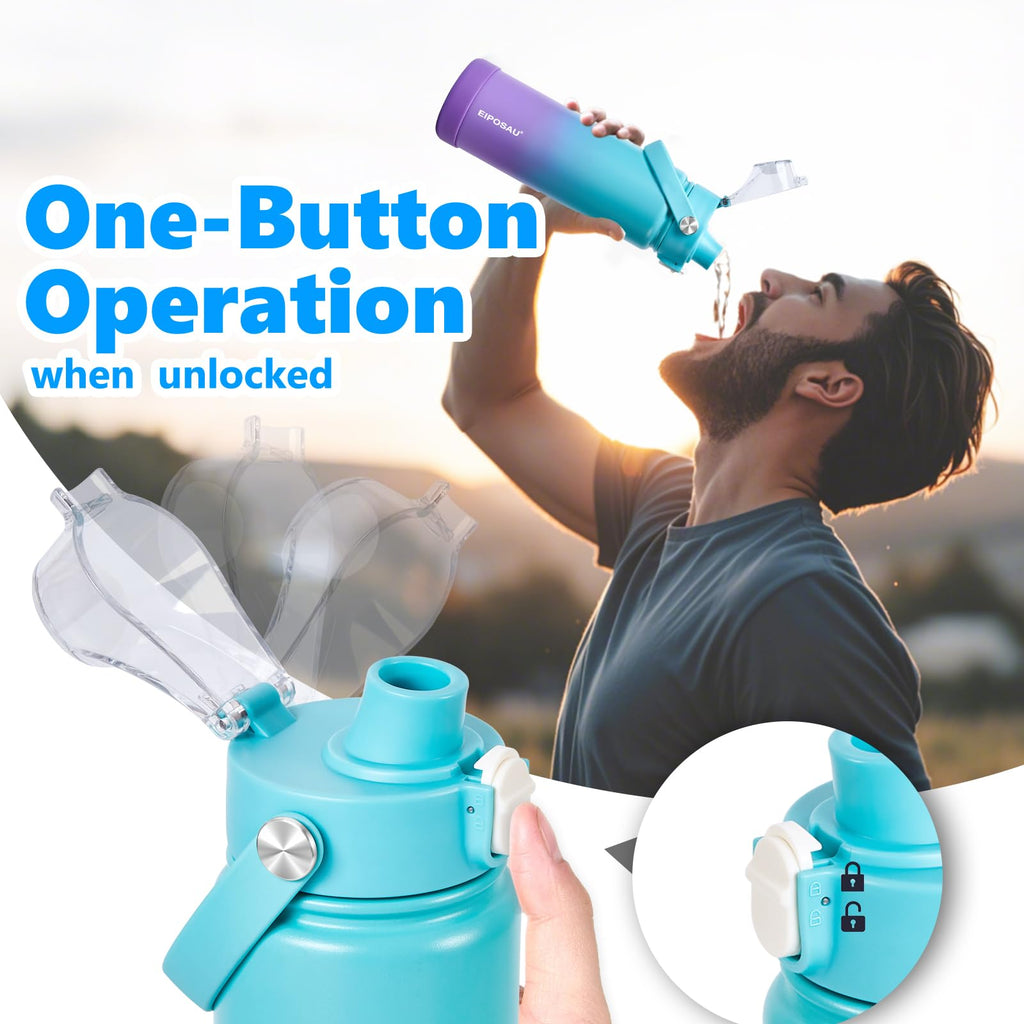 Insulated Water Bottle with Lid & Boot & Stickers, 24 oz H869