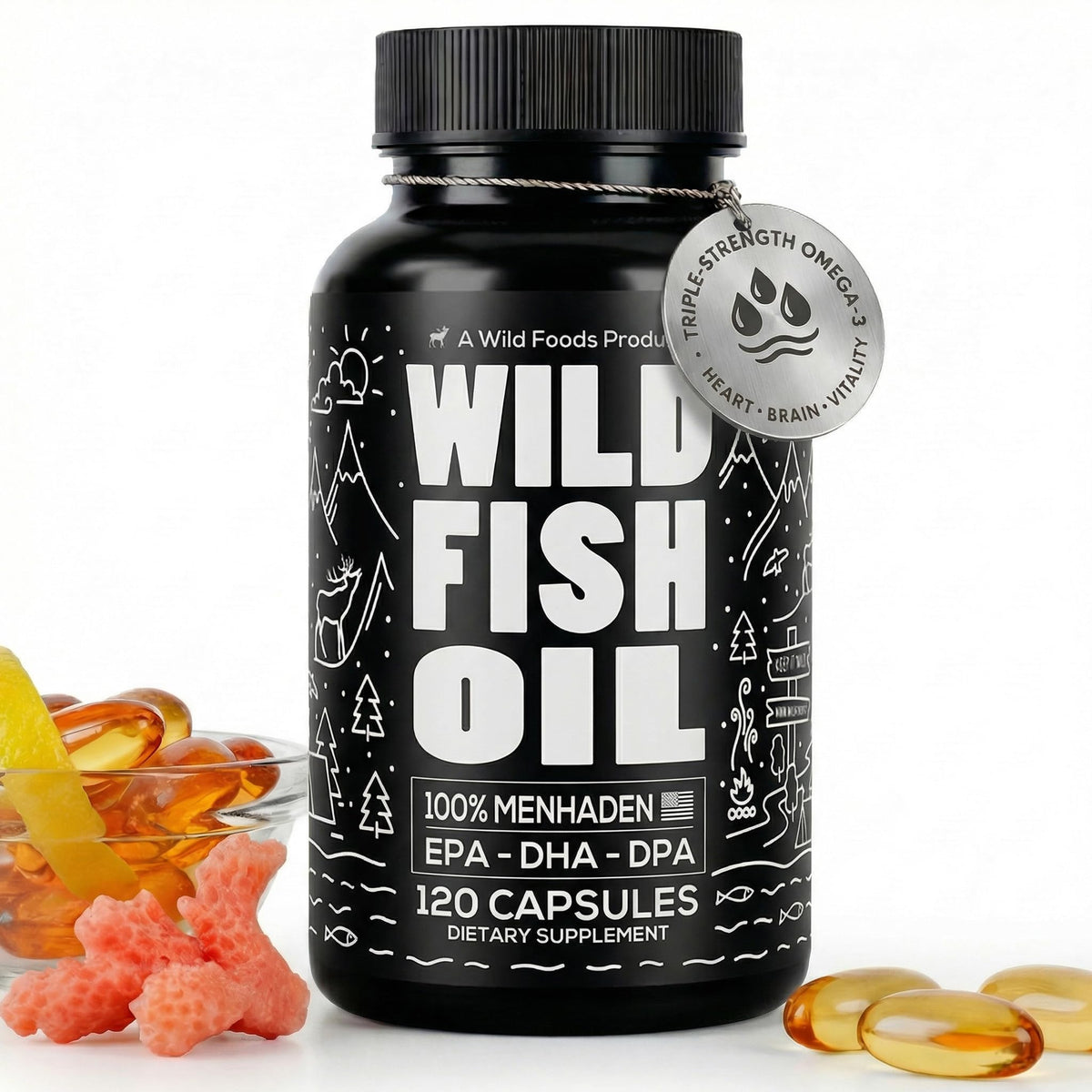 Fish Oil Omega 3 Supplements 120 Capsules Y8069