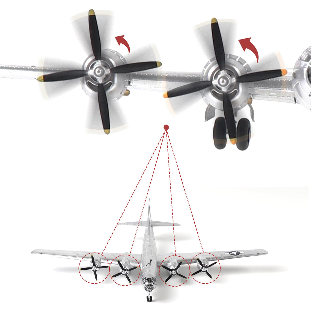1/144 B-29 Bomber Metal Model Kit with Stand Diecast Airplane A31026