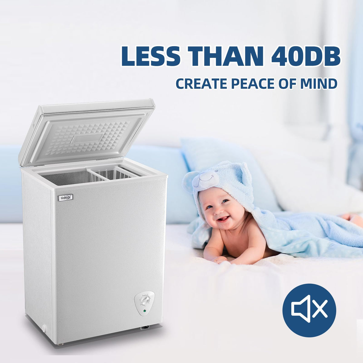 3.5 Cu.Ft Chest Freezer with Removable Basket White L173427