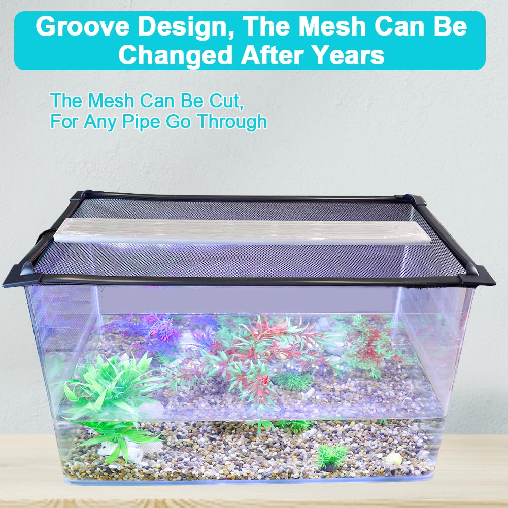 Magnetic Aquarium Cover Lid Anti-Jumping Net Adjustable Max 35''X19'' X119779