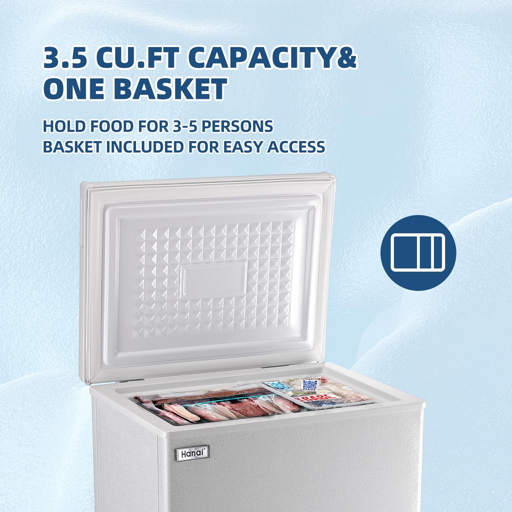 3.5 Cu.Ft Chest Freezer with Removable Basket White L173427