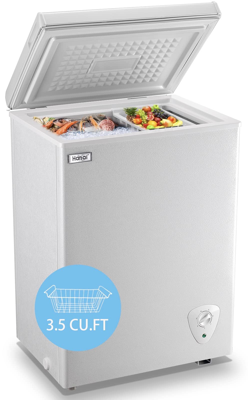 3.5 Cu.Ft Chest Freezer with Removable Basket White L173427