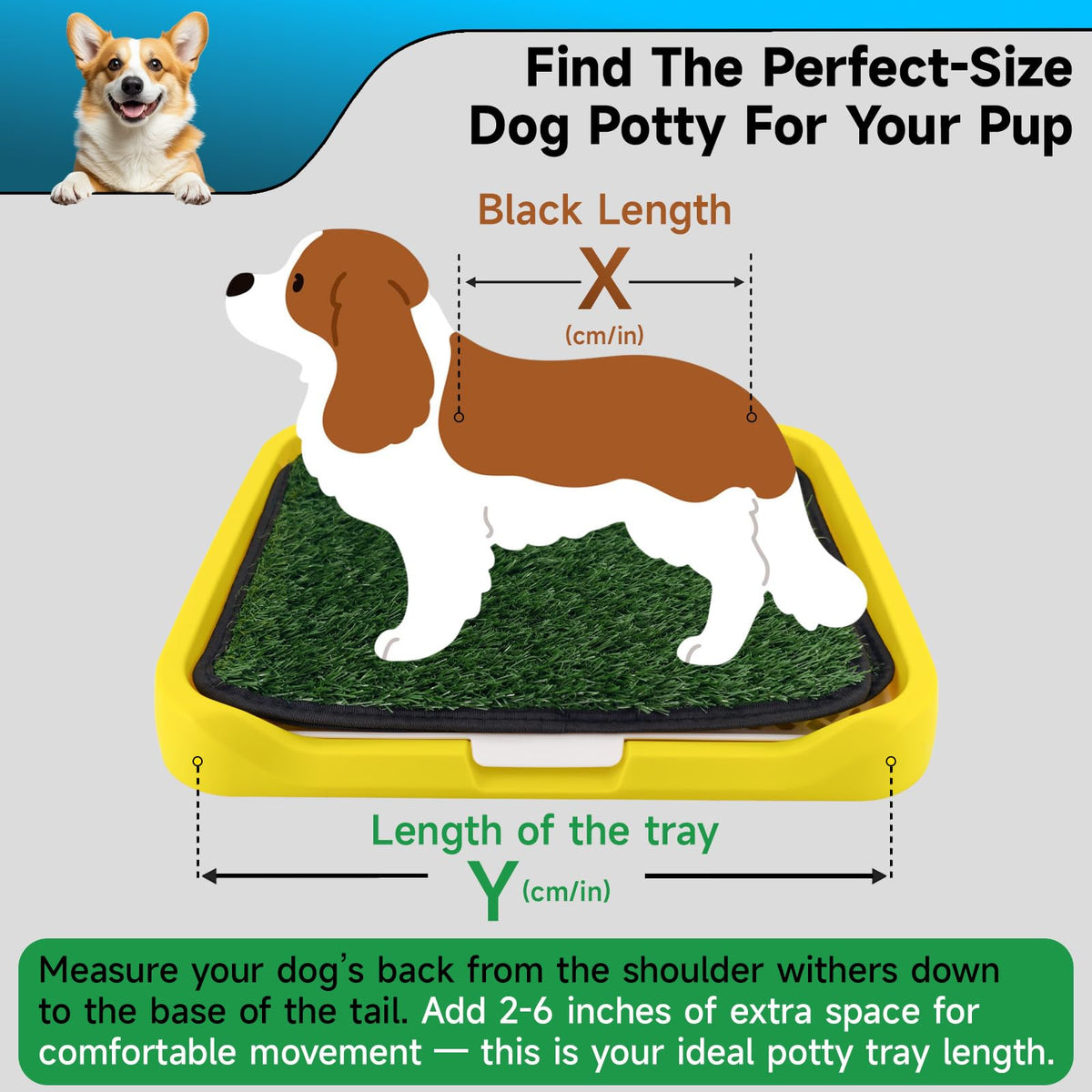2 Pack 18"x14" Artificial Dog Grass Potty Pad with Tray P921