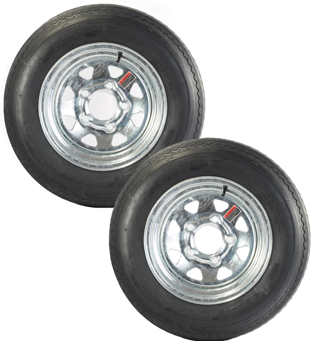 2-Pack 12 Inch Trailer Tire Rim Assembly E1342