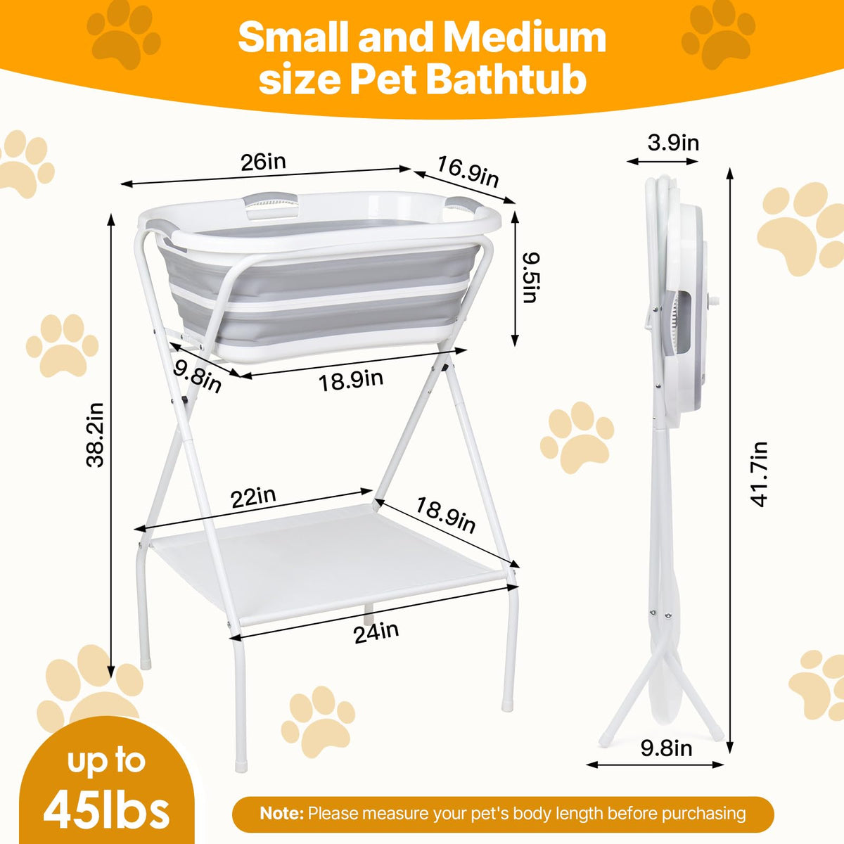 2 in 1 Collapsible Portable Dog Bath Tub Y27421
