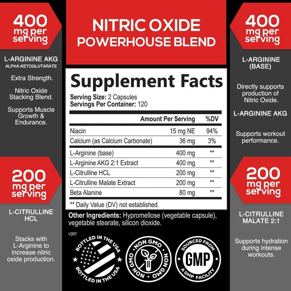 240 Capsules Nitric Oxide Booster H558