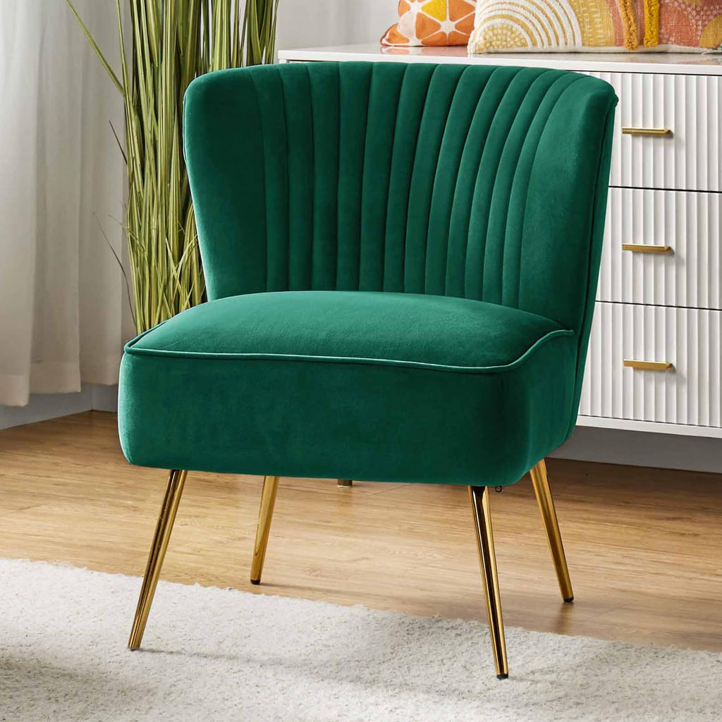 Velvet Accent Chair Set of 2 Green T118232