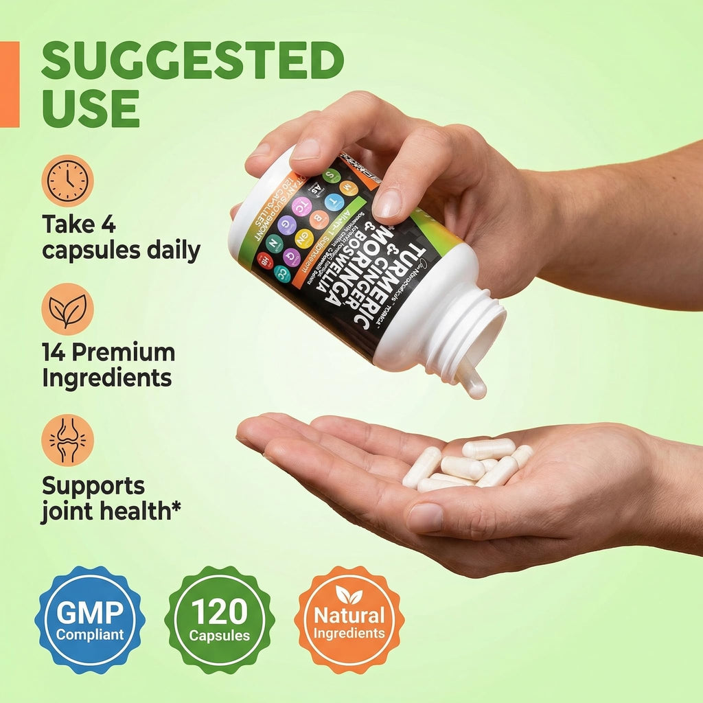 Turmeric Moringa Ginger Boswellia Saffron Supplement B2446
