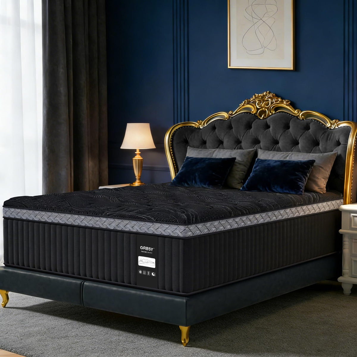 16 Inch Queen Size Hybrid Mattress in a Box B9874