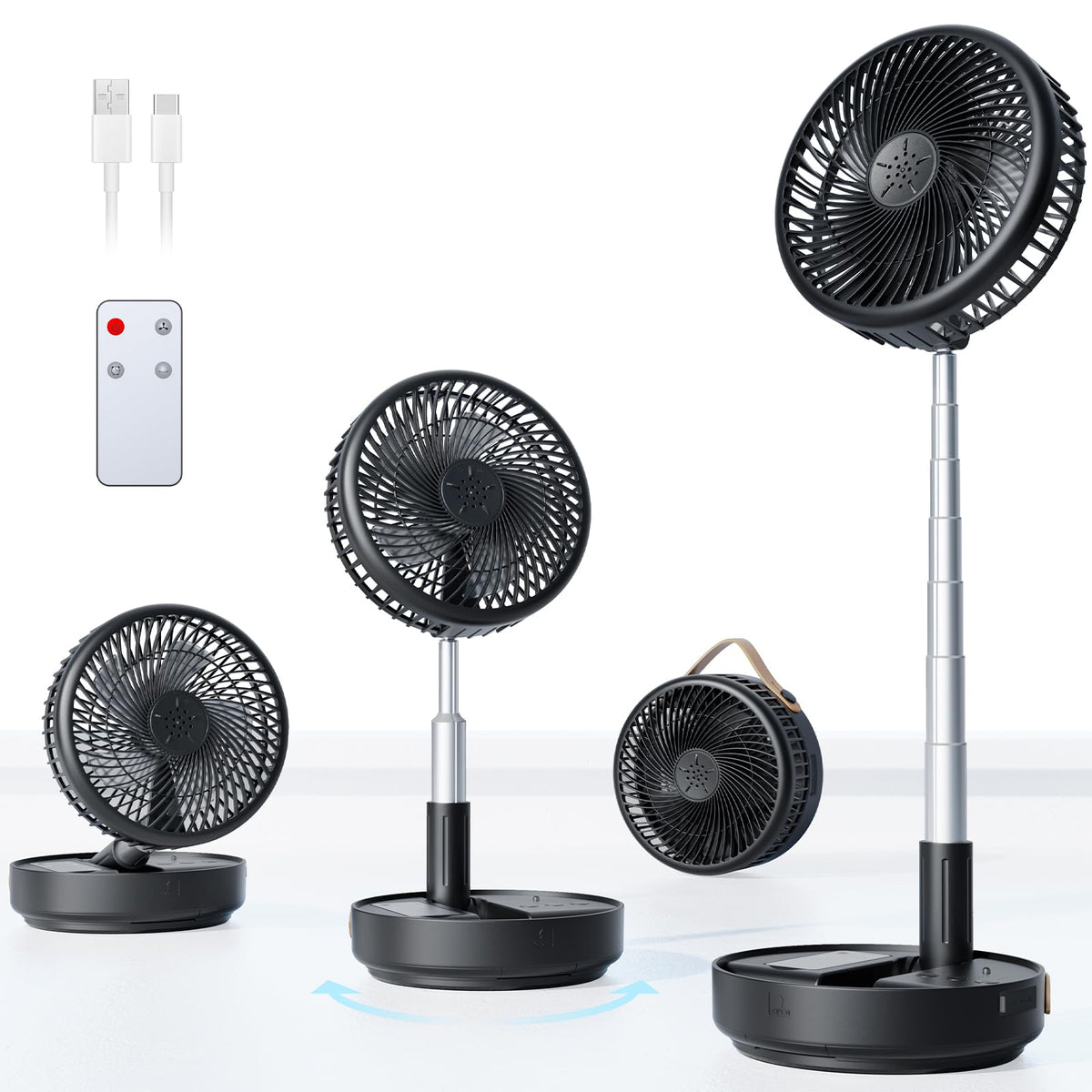 Portable Oscillating Travel Fan with Remote P767
