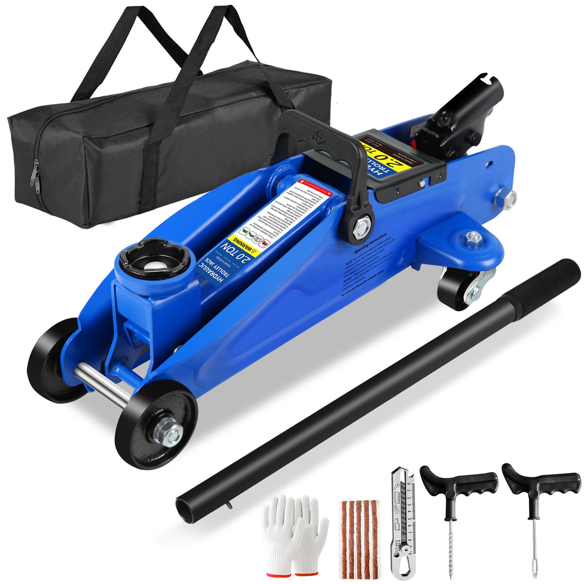 2 Ton Low Profile Floor Jack, 4000 lbs, Blue A1664