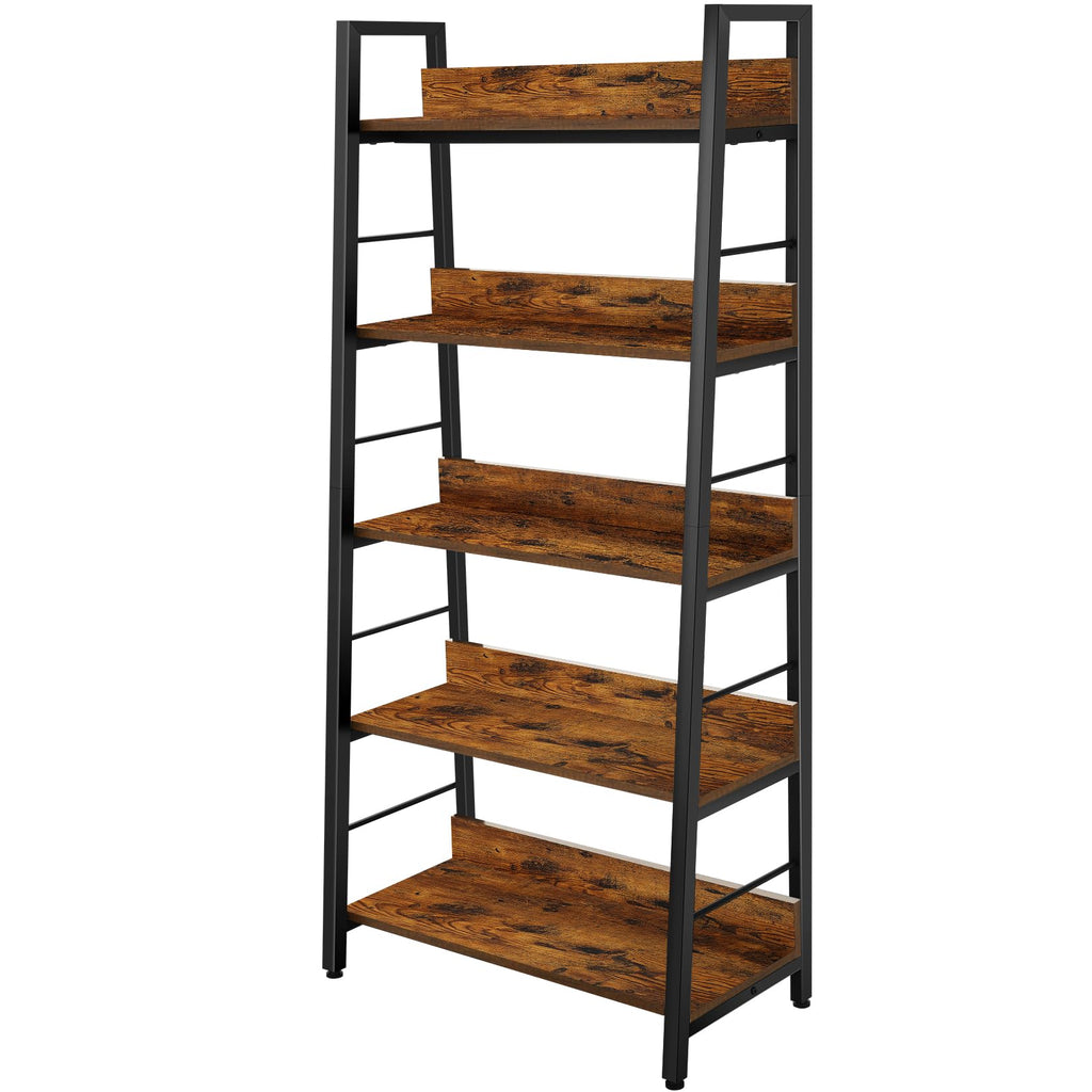 5 Tier Wood Metal Ladder Shelf Bookcase Z26374