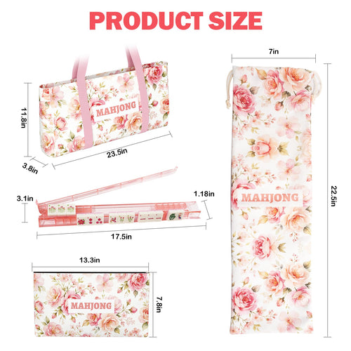 1.2” American Mahjong Set 168 Pink Floral Melamine Tiles H482