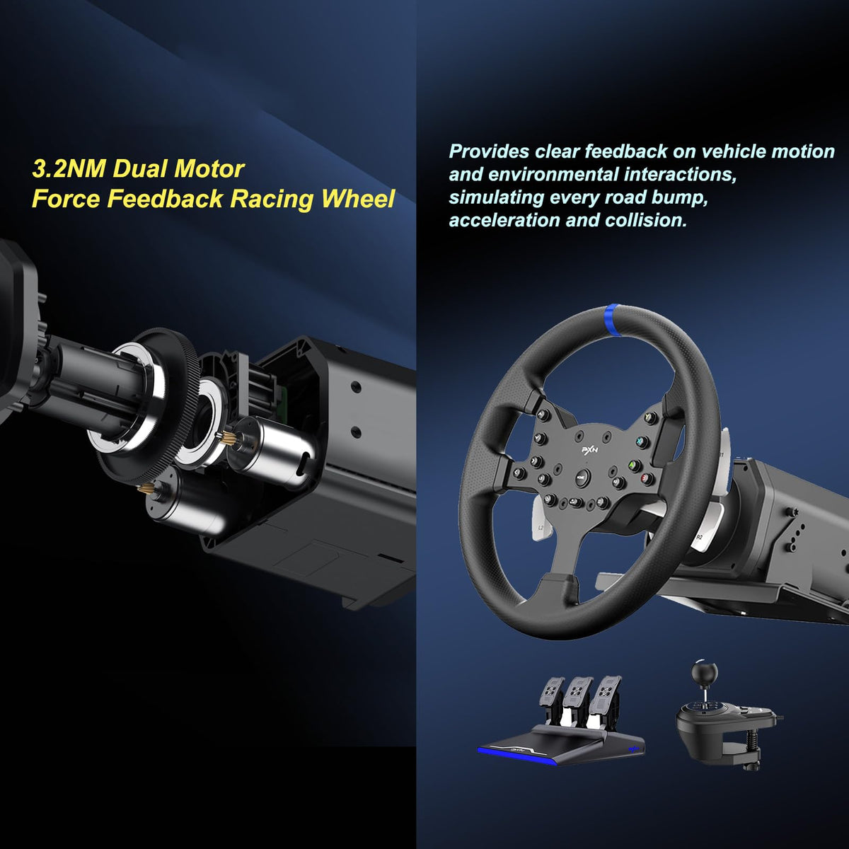 Force Feedback PC Racing Wheel A155