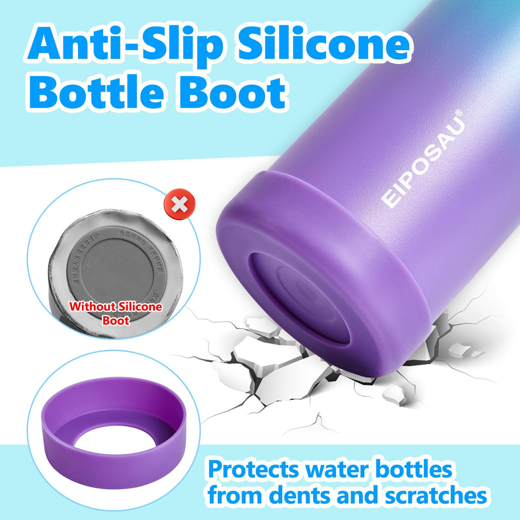 Insulated Water Bottle with Lid & Boot & Stickers, 24 oz H869