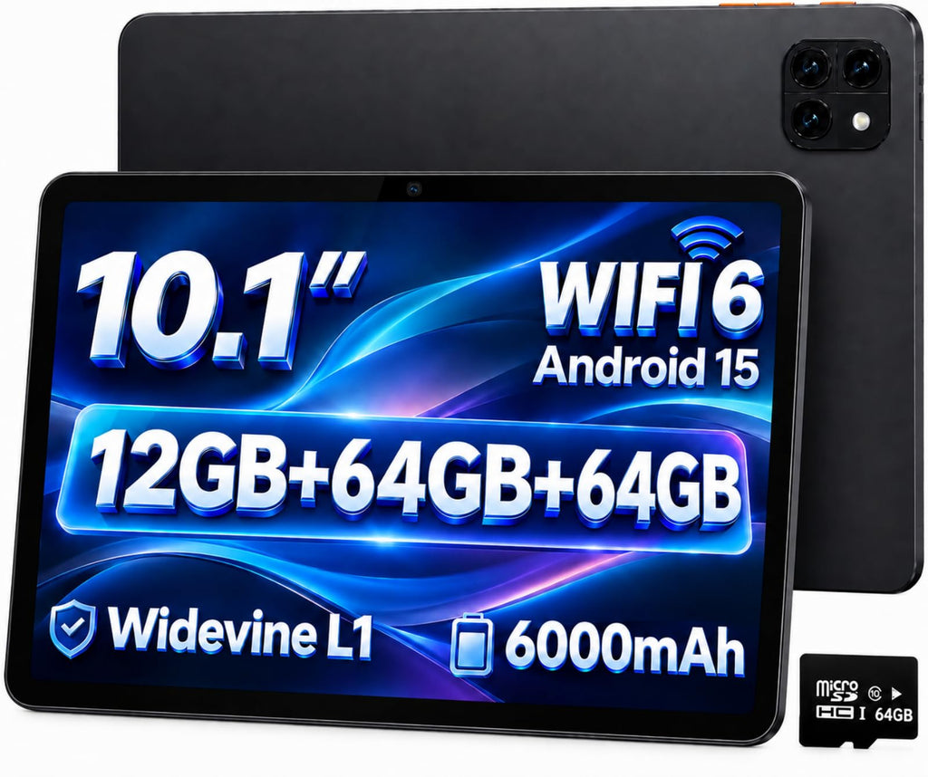 Android 15 Tablet, Octa-core 12GB RAM + 64GB + 64GB Card U6490