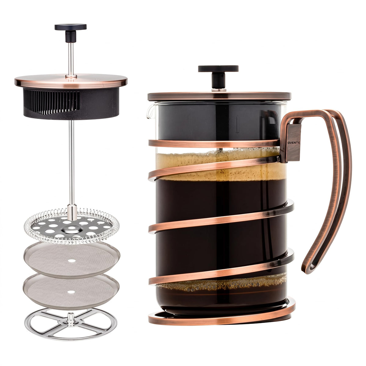 French Press Coffee Maker 27oz with 4 Filters I499