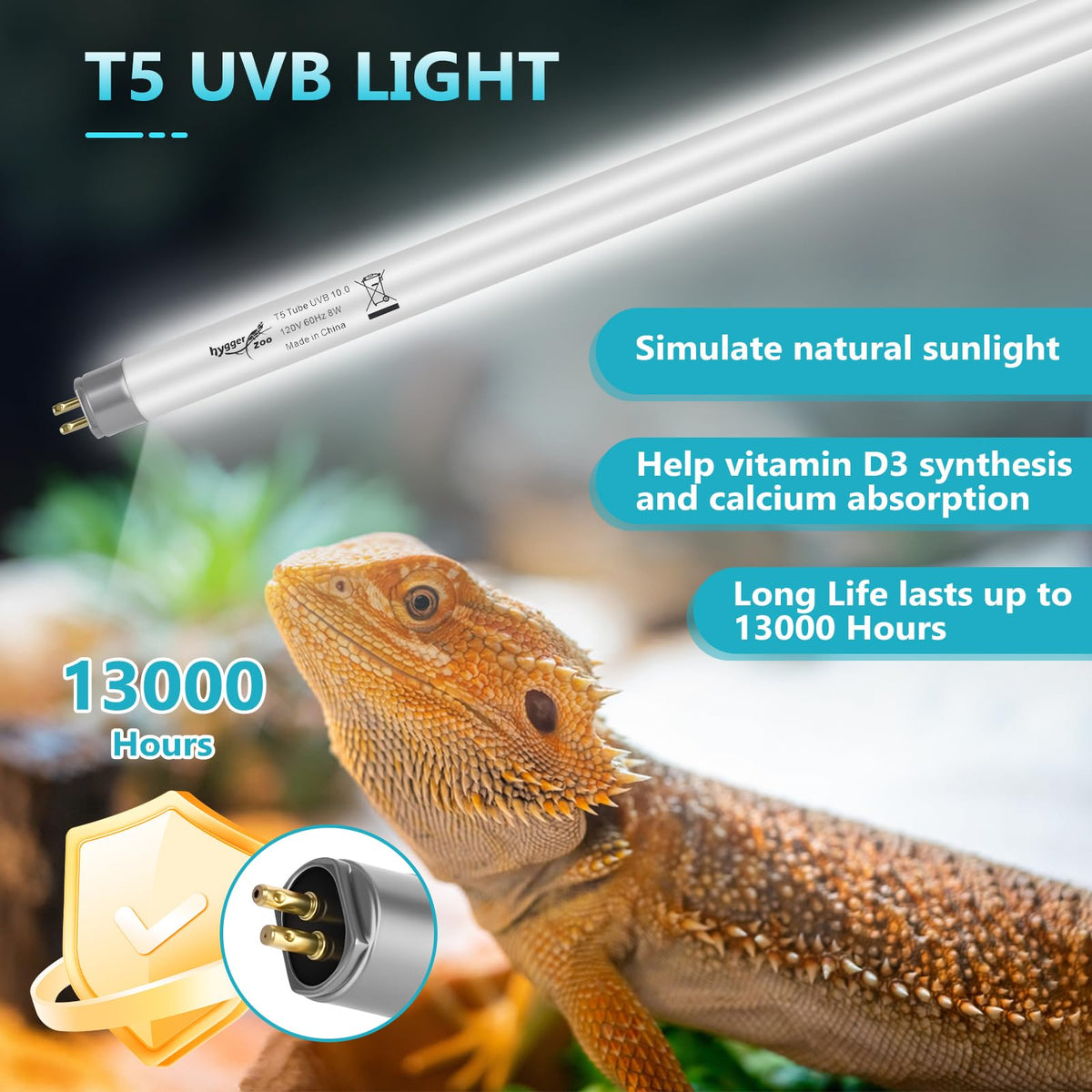 3-Pack UVB Reptile Light 10.0 Bulb 39W T5 Fluorescent V3873