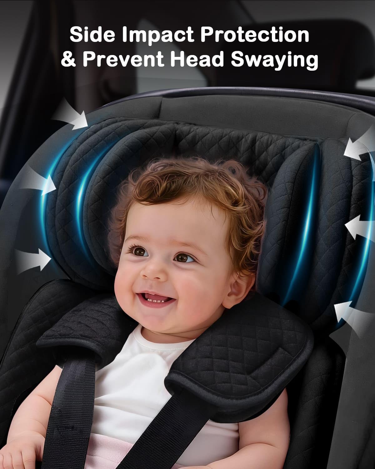 Infant Car Seat Insert with Adjustable Head Support, Black M8124