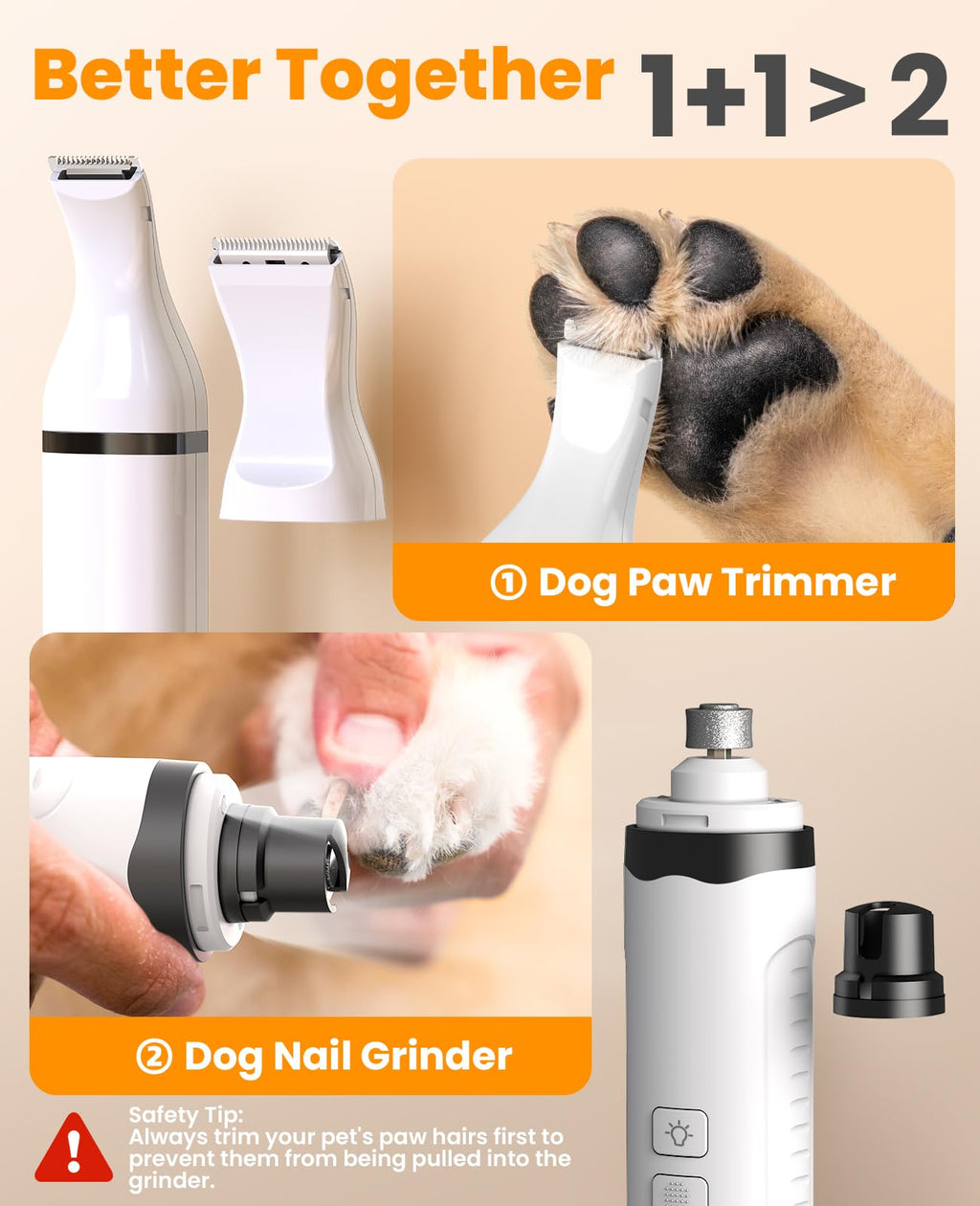 Dog Shaver Clippers and Nail Grinder Paw Trimmer Kit S95894