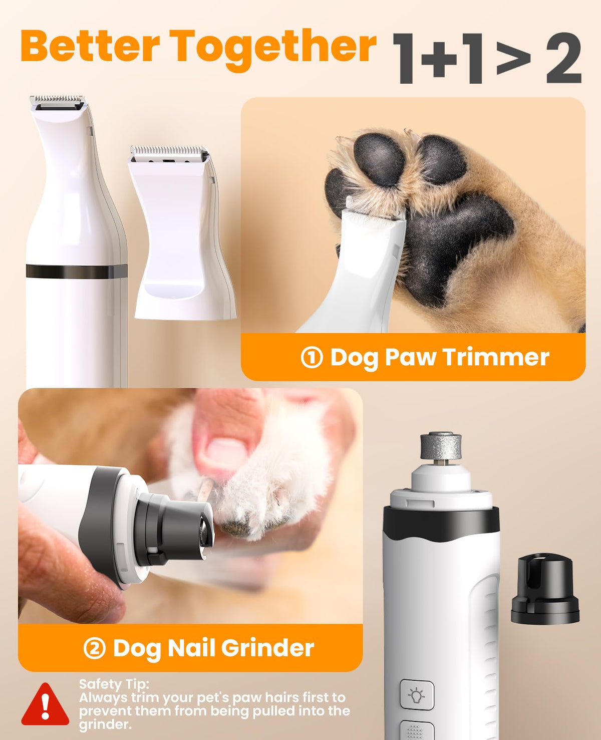 Dog Shaver Clippers and Nail Grinder Paw Trimmer Kit S95894