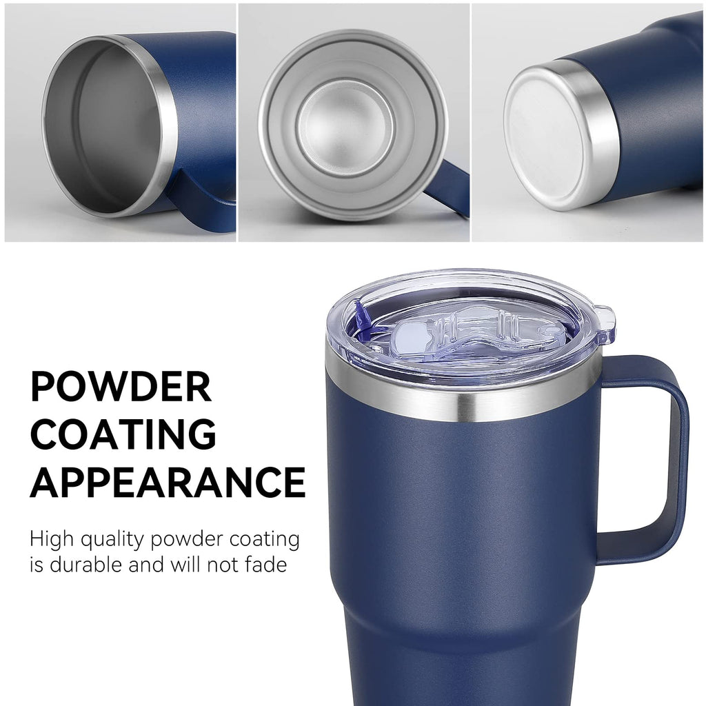 20 oz Stainless Steel Insulated Tumbler with Handle Lid and Straw X648
