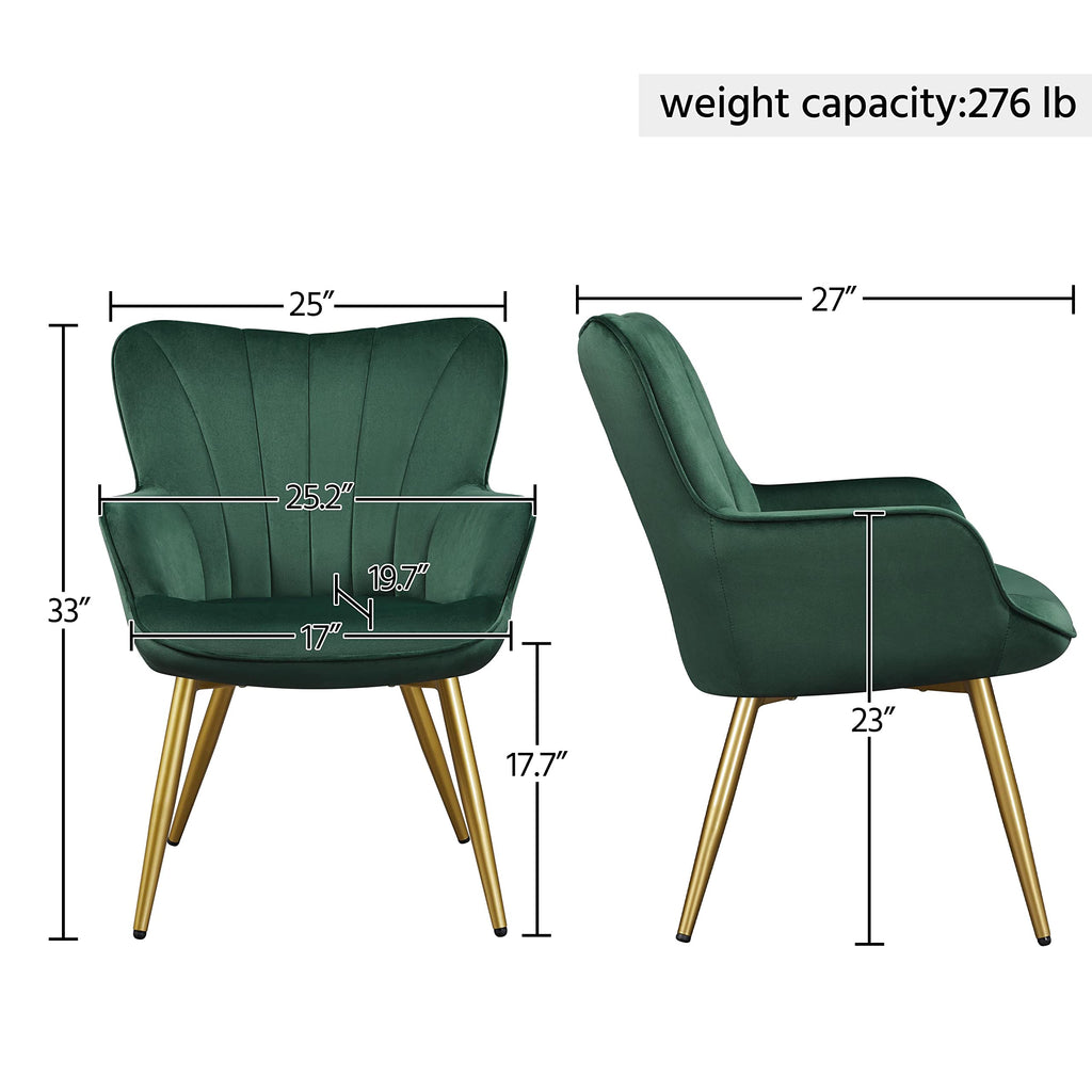 Green Upholstered Accent Chairs Set of 2 E9300