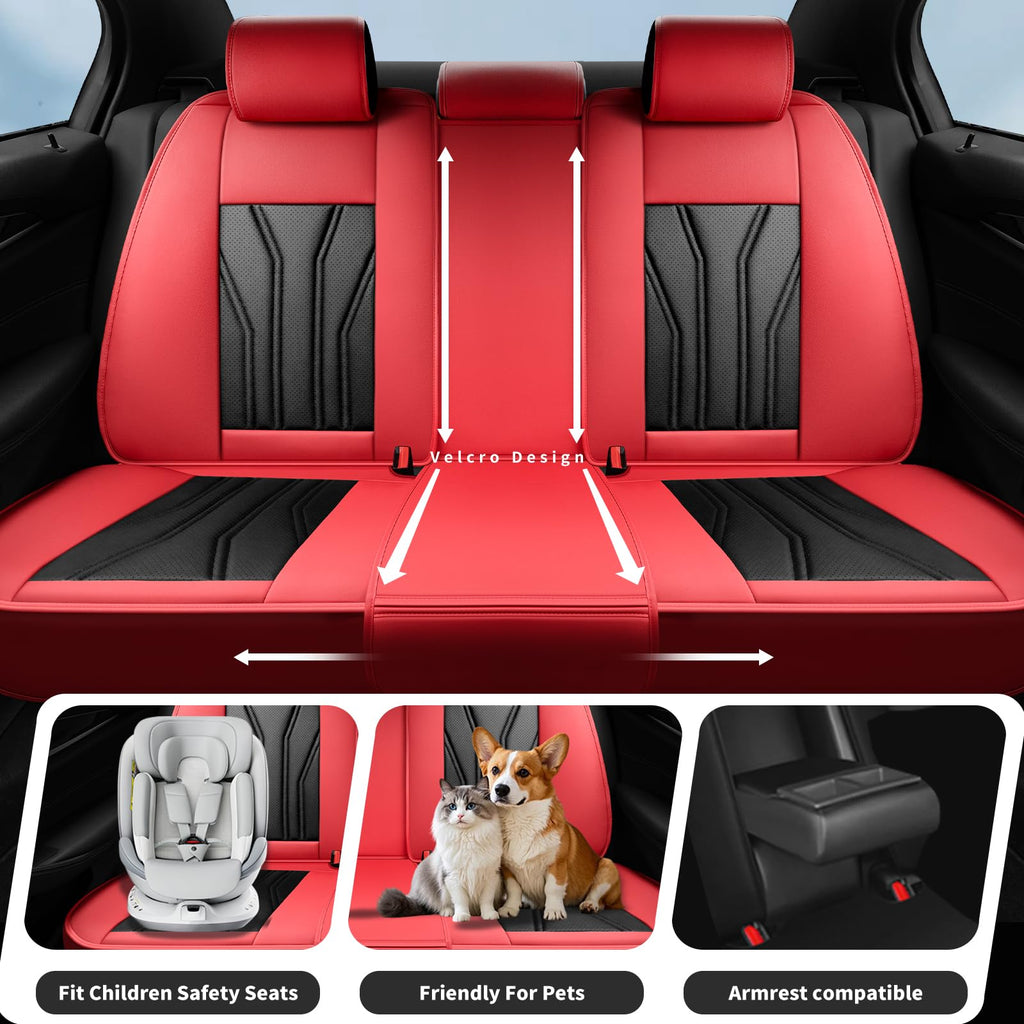 Red & Black Car Seat Covers J885107