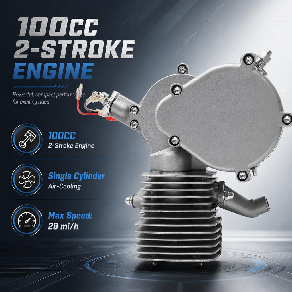 2-Stroke 100cc Gas Bicycle Engine Kit with 44 Tooth Sprocket A418755