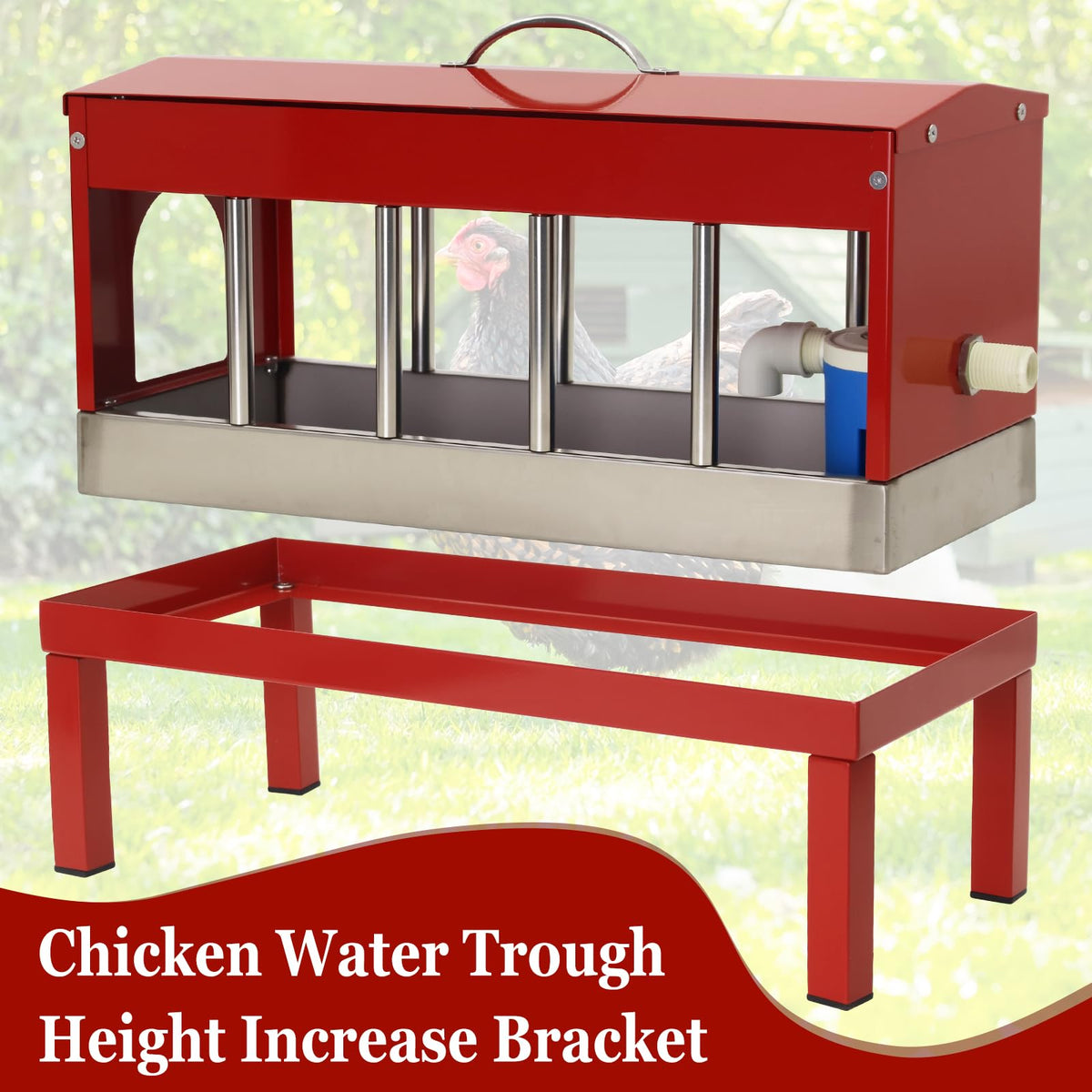 Automatic Stainless Steel Poultry Waterer Dispenser A67301