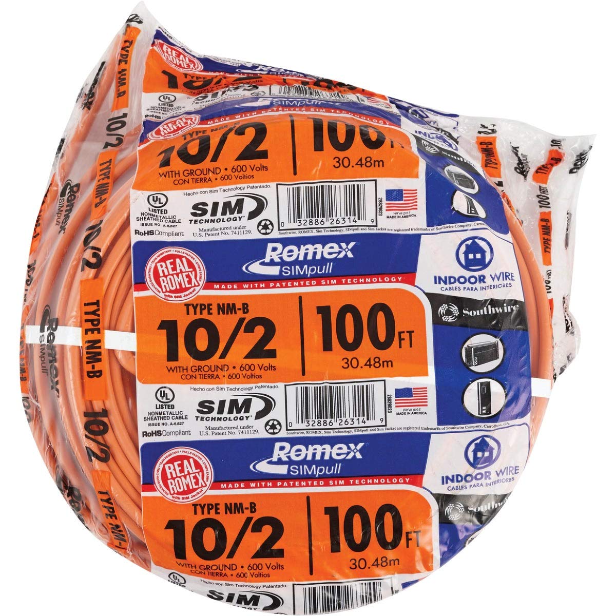 100' 10/2 NMB W/G Cable K267