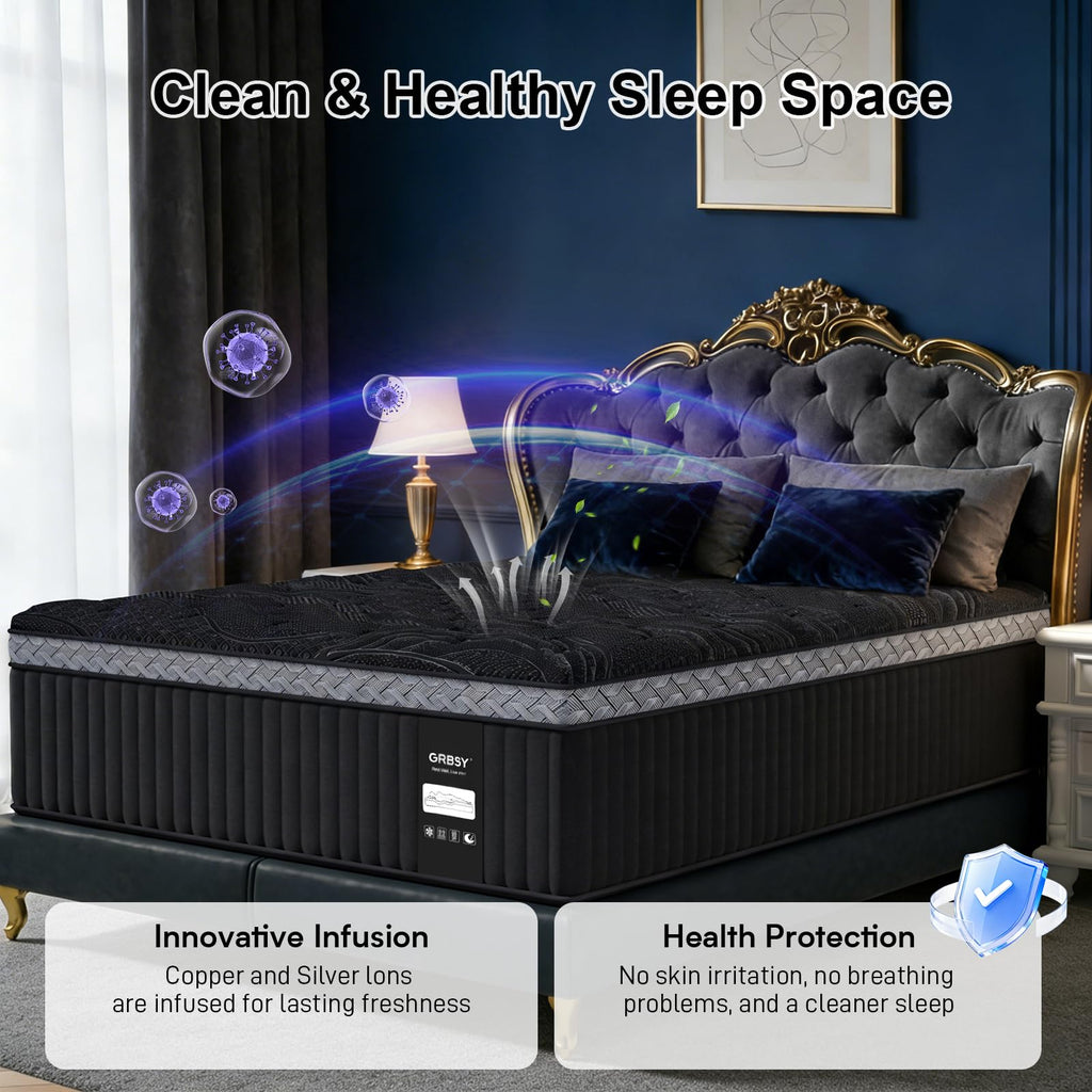 16 Inch Queen Size Hybrid Mattress in a Box B9874