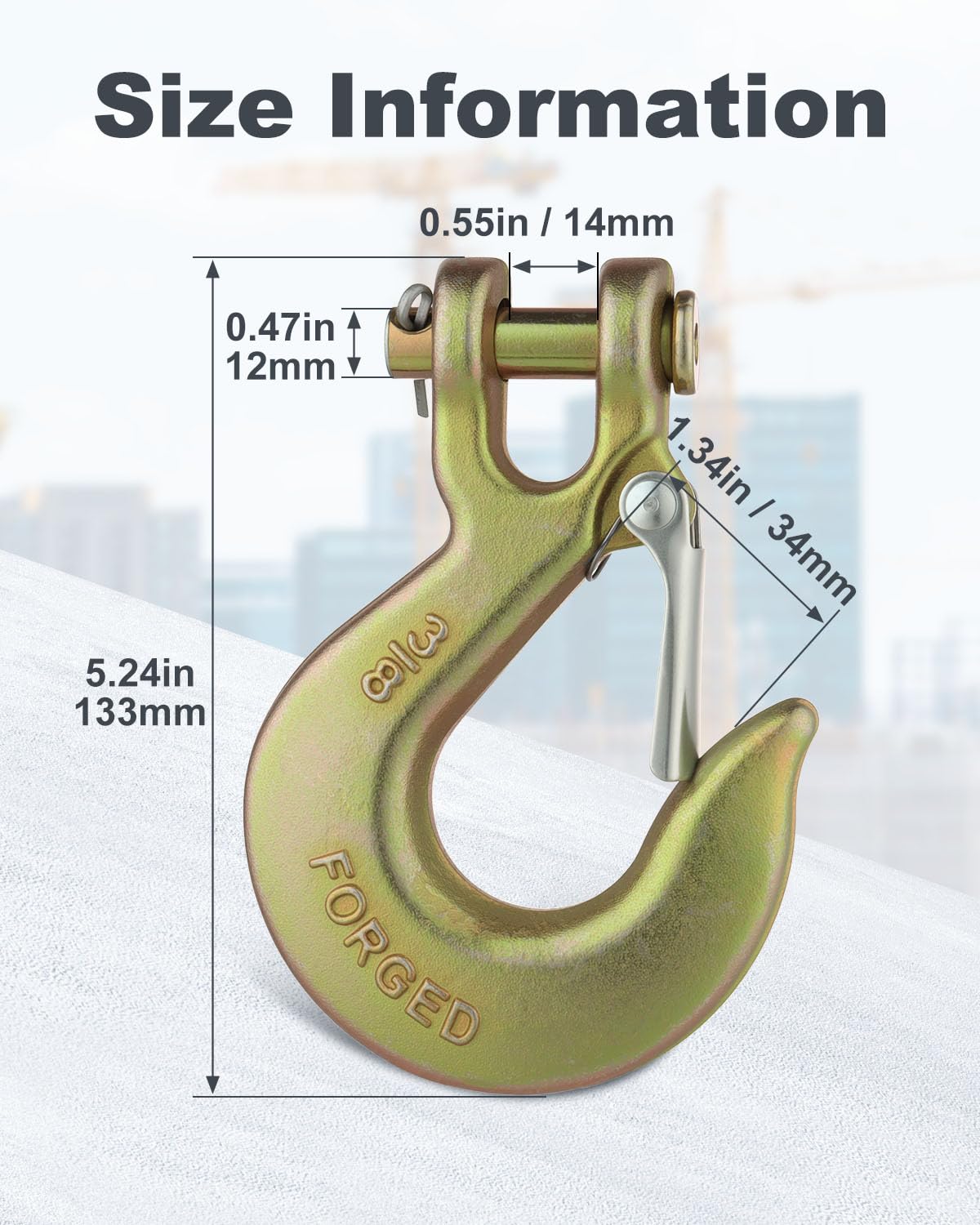 3/8" Clevis Slip Hook with Safety Latch Grade 70 V6113